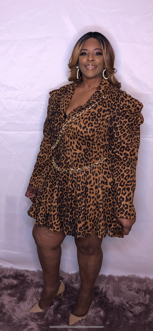 Baby doll cheetah print dress
