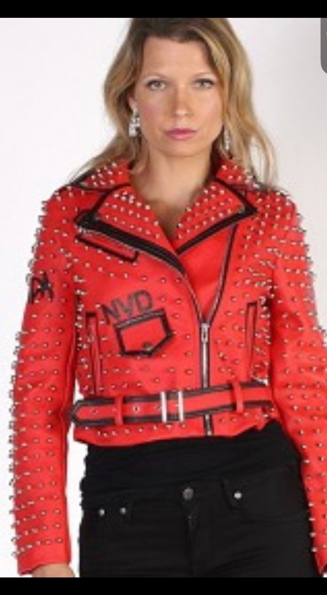 Red Faux leather jacket