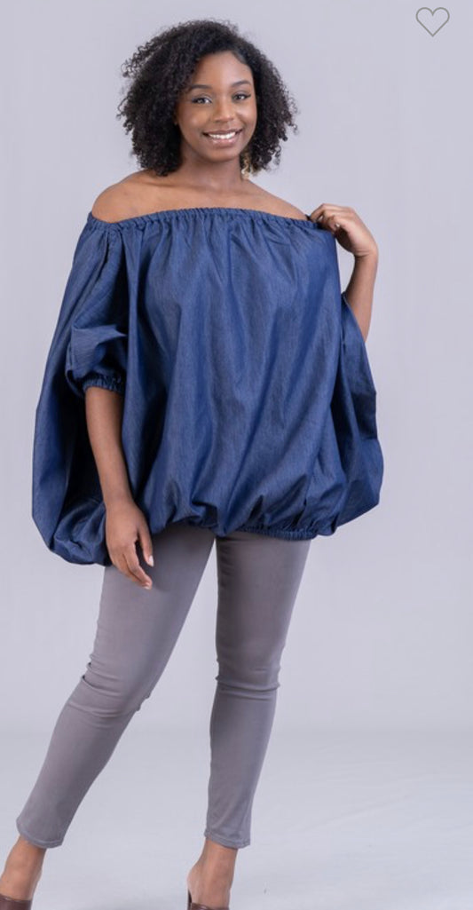 Denim oversized top