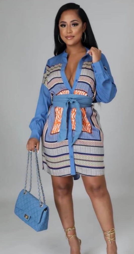 Short Denim dress (belt not included)