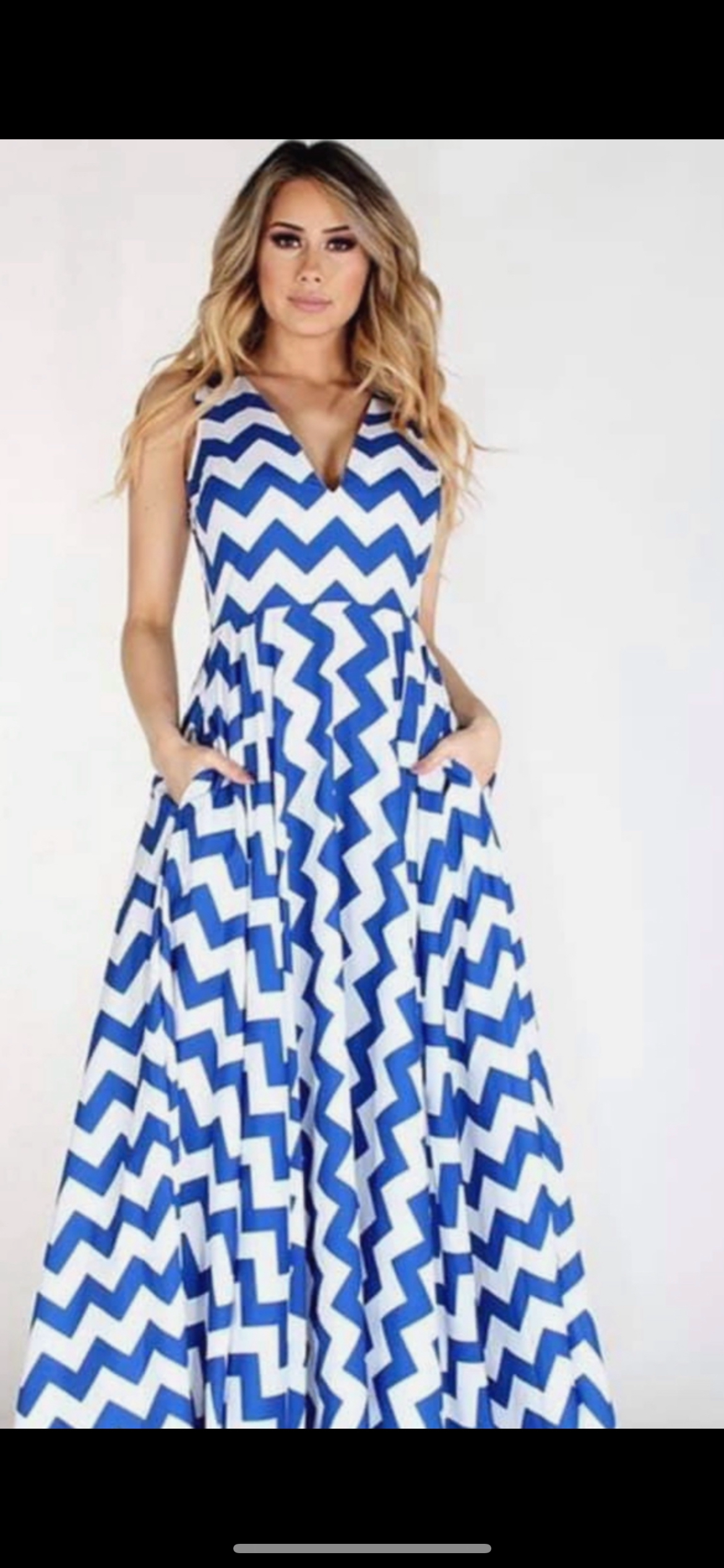 Royal blue long sleeves maxi dress